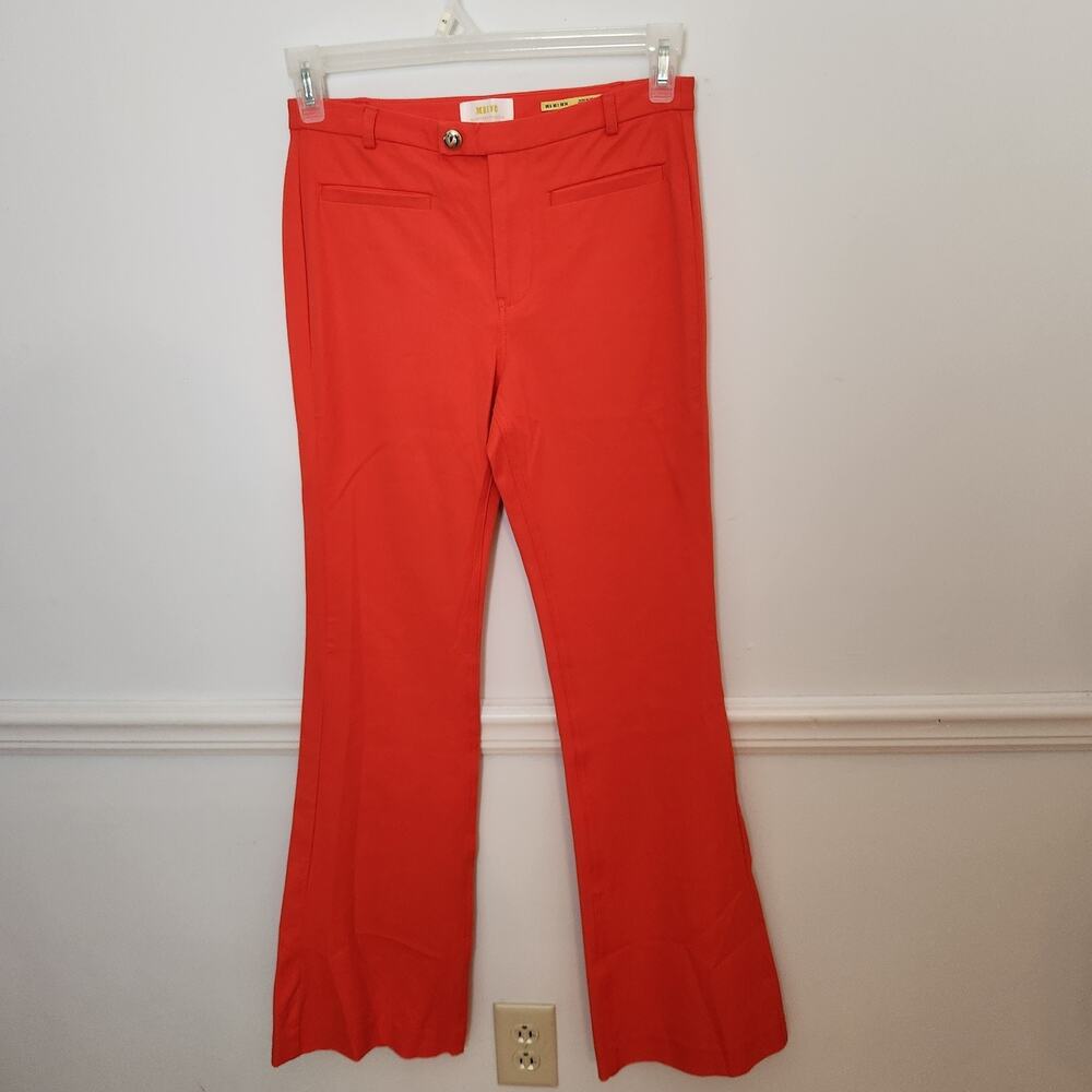 Anthropologie Maeve Pants Sz 2 Womens Orange Slim Bootcut Trousers Career Casual